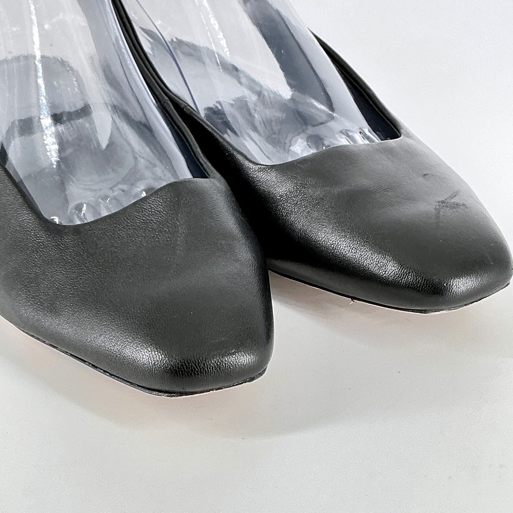 Vince Size 9 EUR 40 Black Leather Square Toe Slingback Flats Vida - Picture 2 of 12